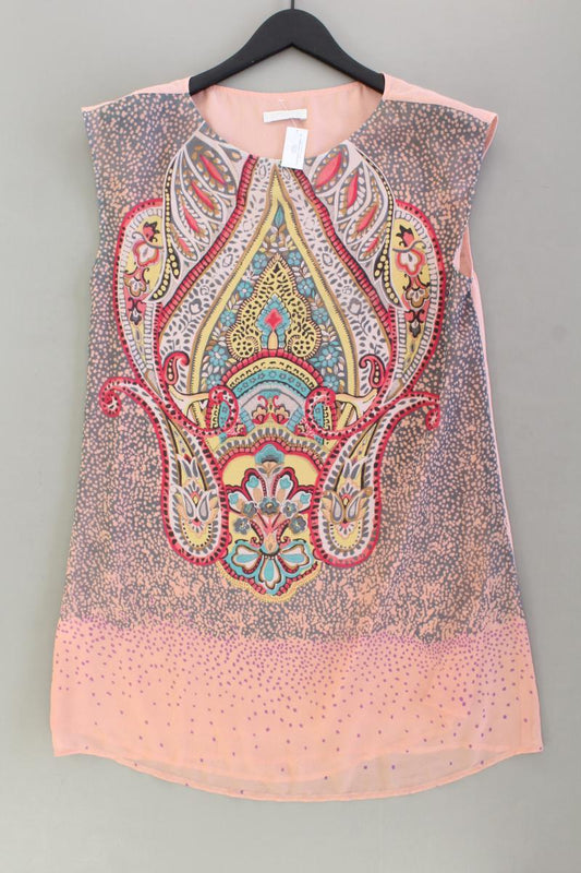 Promod Chiffonkleid Gr. 38 Kurzarm mehrfarbig aus Polyester