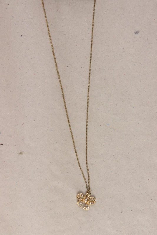 forever 21 Halskette mit Schleifenanhänger neu mit Etikett gold