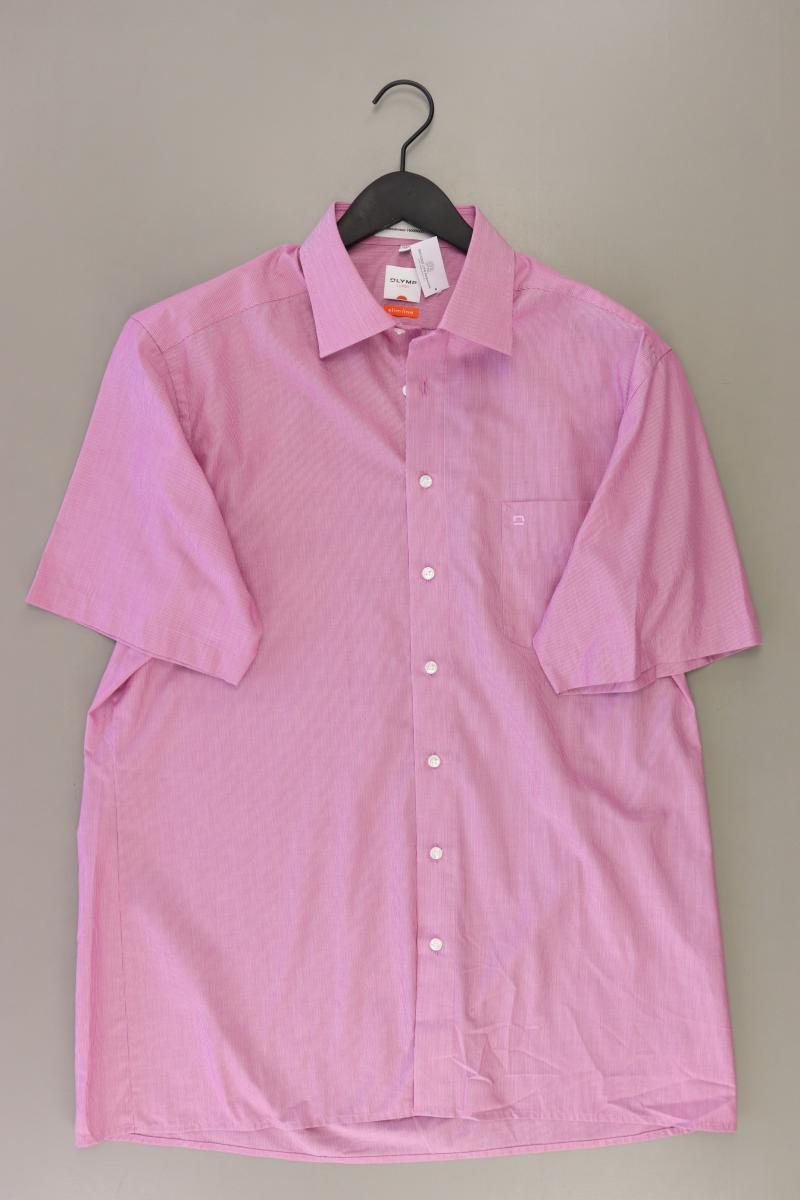 Olymp Kurzarmhemd für Herren Gr. UK 44 gestreift pink aus Baumwolle