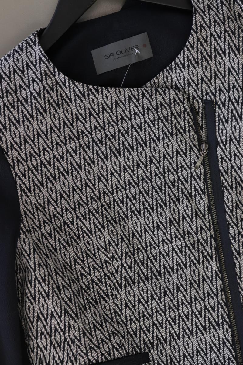 Sir Oliver Classic Blazer Gr. 36 geometrisches Muster blau aus Polyester