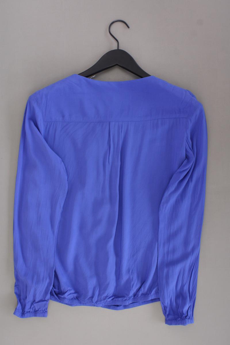 edc by Esprit Rüschenbluse Gr. S Langarm blau aus Viskose