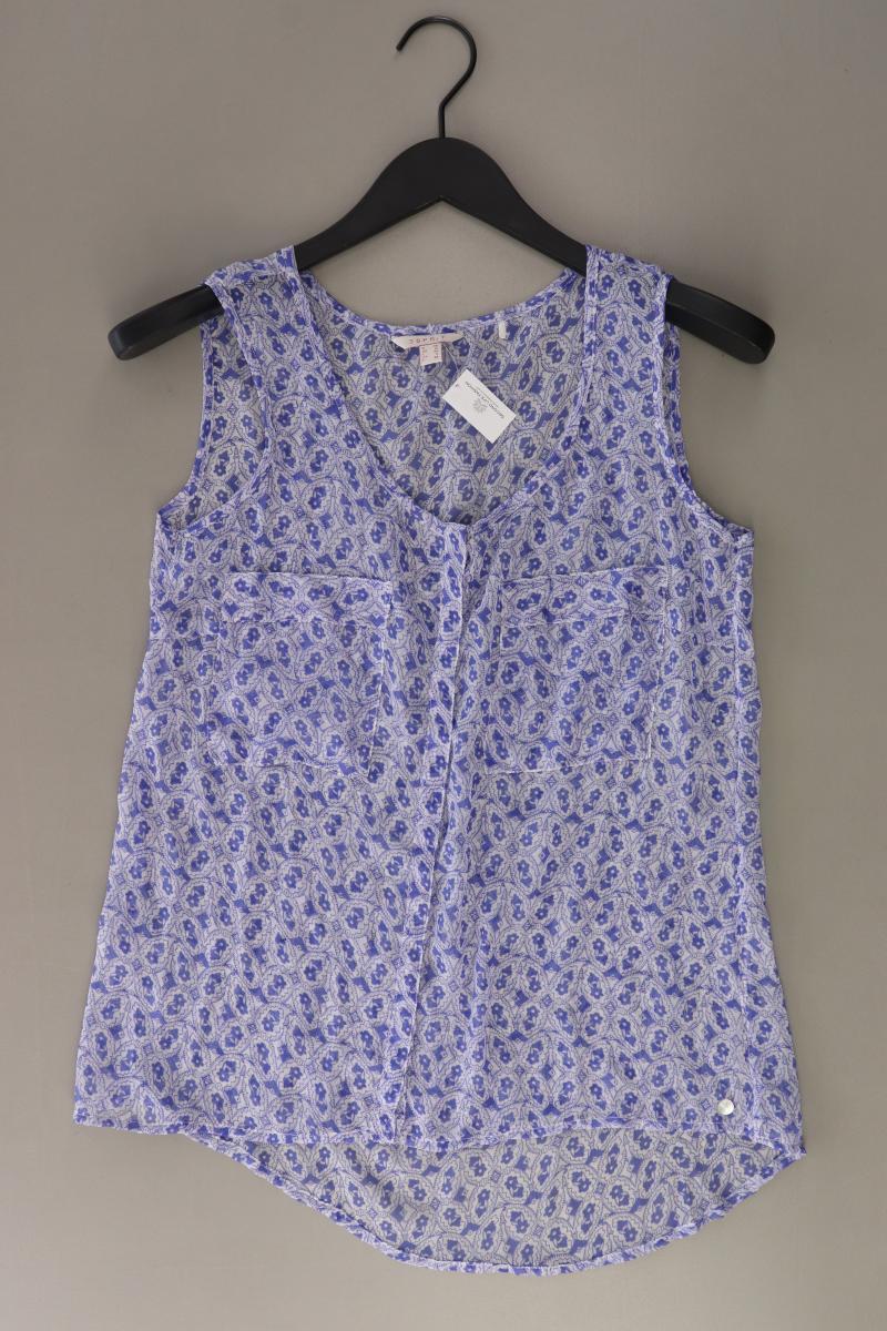 Esprit Ärmellose Bluse Gr. 36 mit Blumenmuster blau
