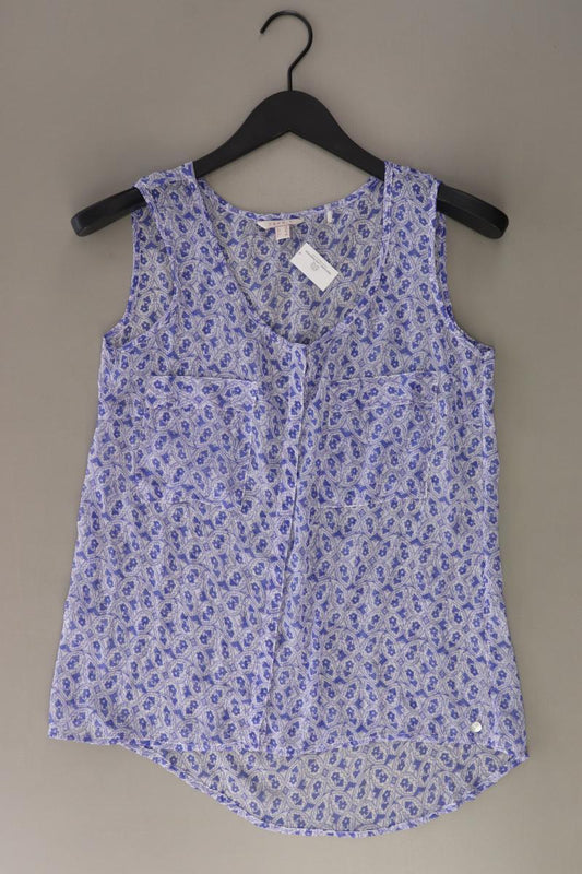 Esprit Ärmellose Bluse Gr. 36 mit Blumenmuster blau