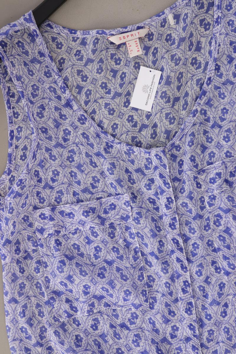 Esprit Ärmellose Bluse Gr. 36 mit Blumenmuster blau