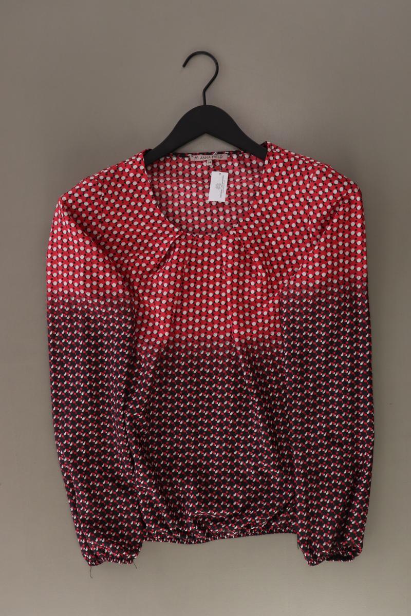 Anna Field Langarmbluse Gr. 34 geometrisches Muster rot aus Polyester