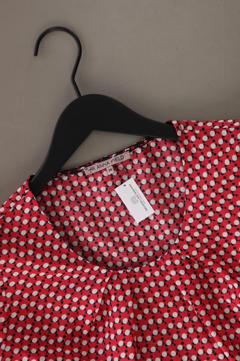 Anna Field Langarmbluse Gr. 34 geometrisches Muster rot aus Polyester