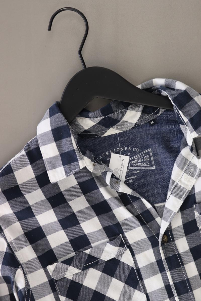Jack & Jones Karohemd für Herren Gr. M kariert Langarm blau aus Baumwolle