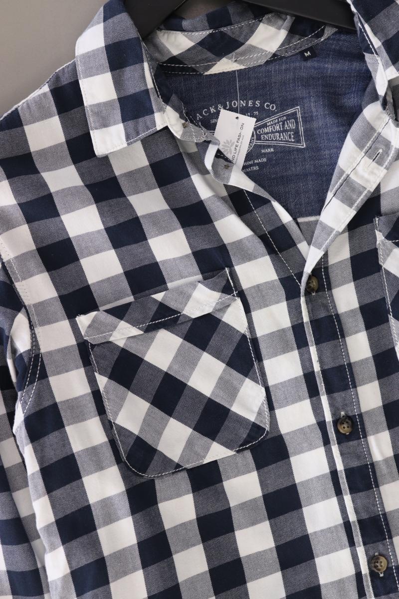 Jack & Jones Karohemd für Herren Gr. M kariert Langarm blau aus Baumwolle