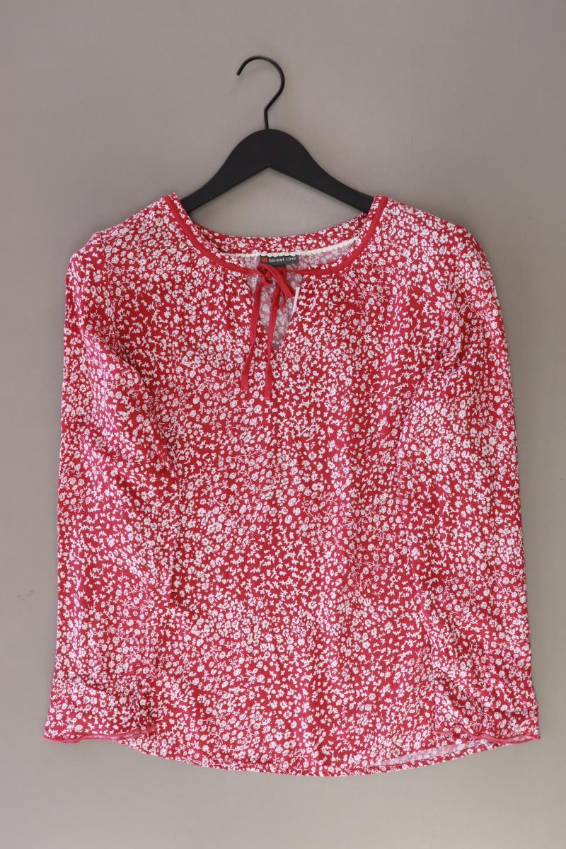 Street One Langarmbluse Gr. 38 mit Blumenmuster rot aus Viskose