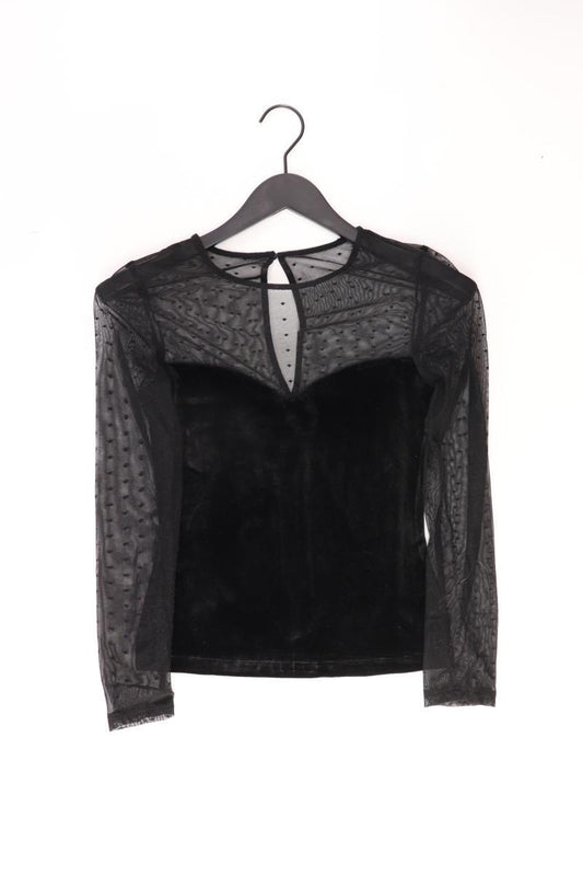 H&M Samtshirt Gr. 36 Langarm schwarz aus Polyester
