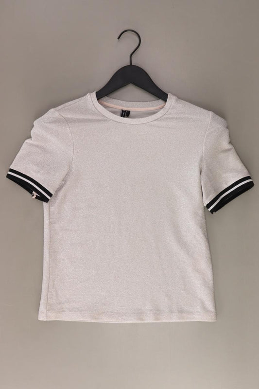 Vero Moda Glitzer Shirt Gr. S Kurzarm mit Glitzer silber aus Polyamid