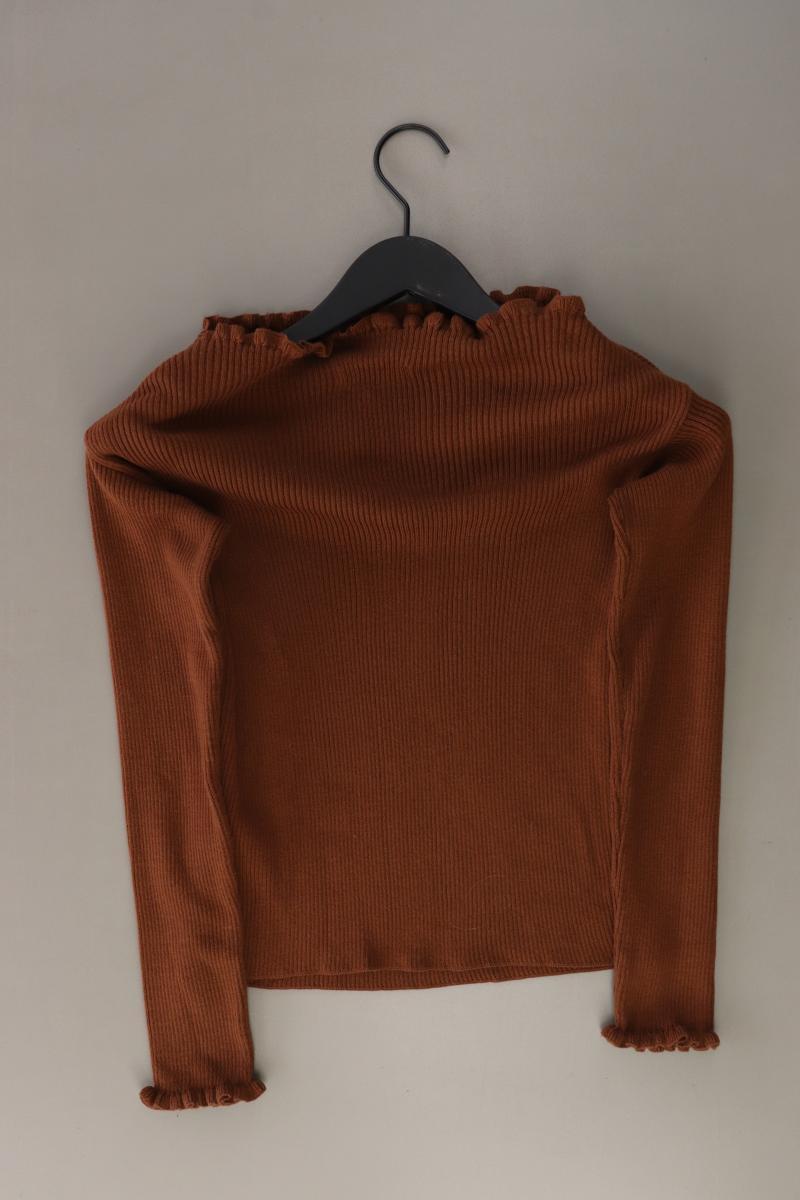NA-KD Cropped Shirt Gr. XS Langarm braun aus Baumwolle