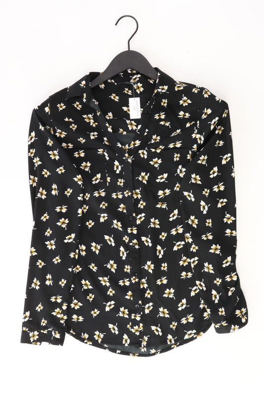 Tally Weijl Bluse Gr. S mit Blumenmuster Langarm schwarz aus Polyester