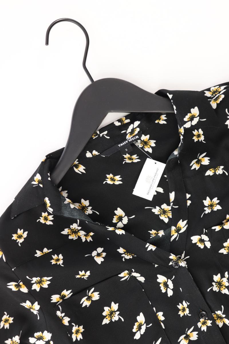 Tally Weijl Bluse Gr. S mit Blumenmuster Langarm schwarz aus Polyester