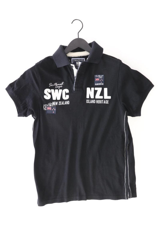 Redfield Poloshirt für Herren Gr. S Kurzarm schwarz aus Baumwolle