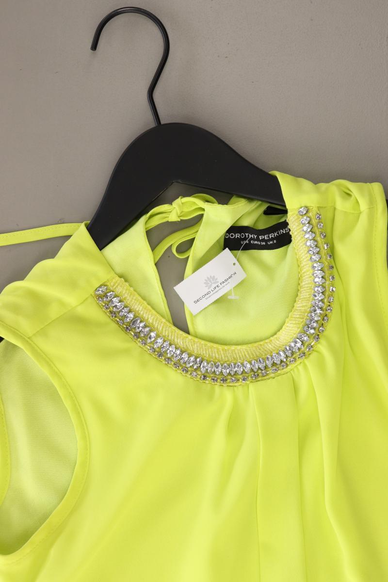 Dorothy Perkins Bluse Neon farben Gr. 36 Ärmellos gelb aus Polyester