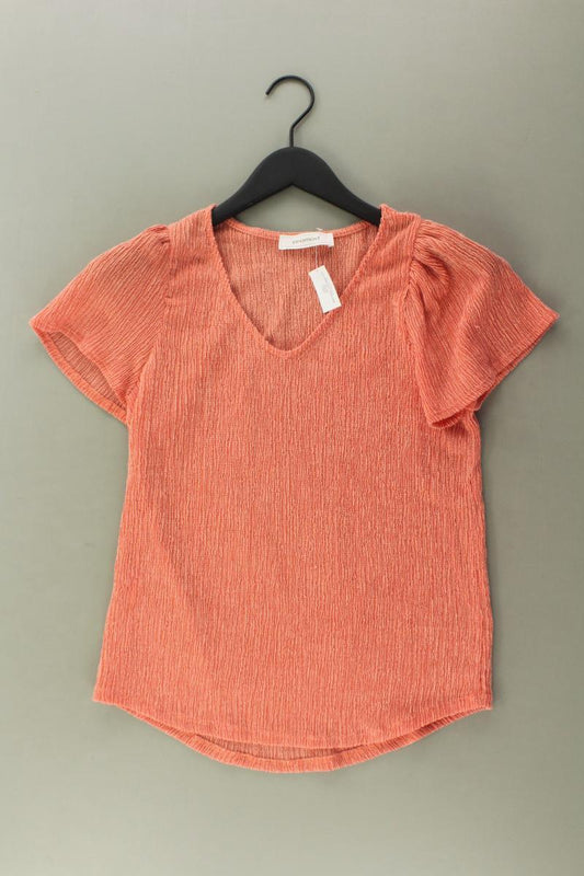Promod Shirt mit V-Ausschnitt Gr. 36 Kurzarm orange
