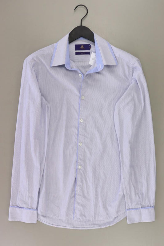 next Langarmhemd für Herren Gr. Hemdgröße 39 gestreift blau aus Baumwolle