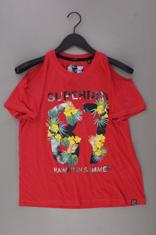 Superdry Printshirt Gr. S Kurzarm rot aus Polyester