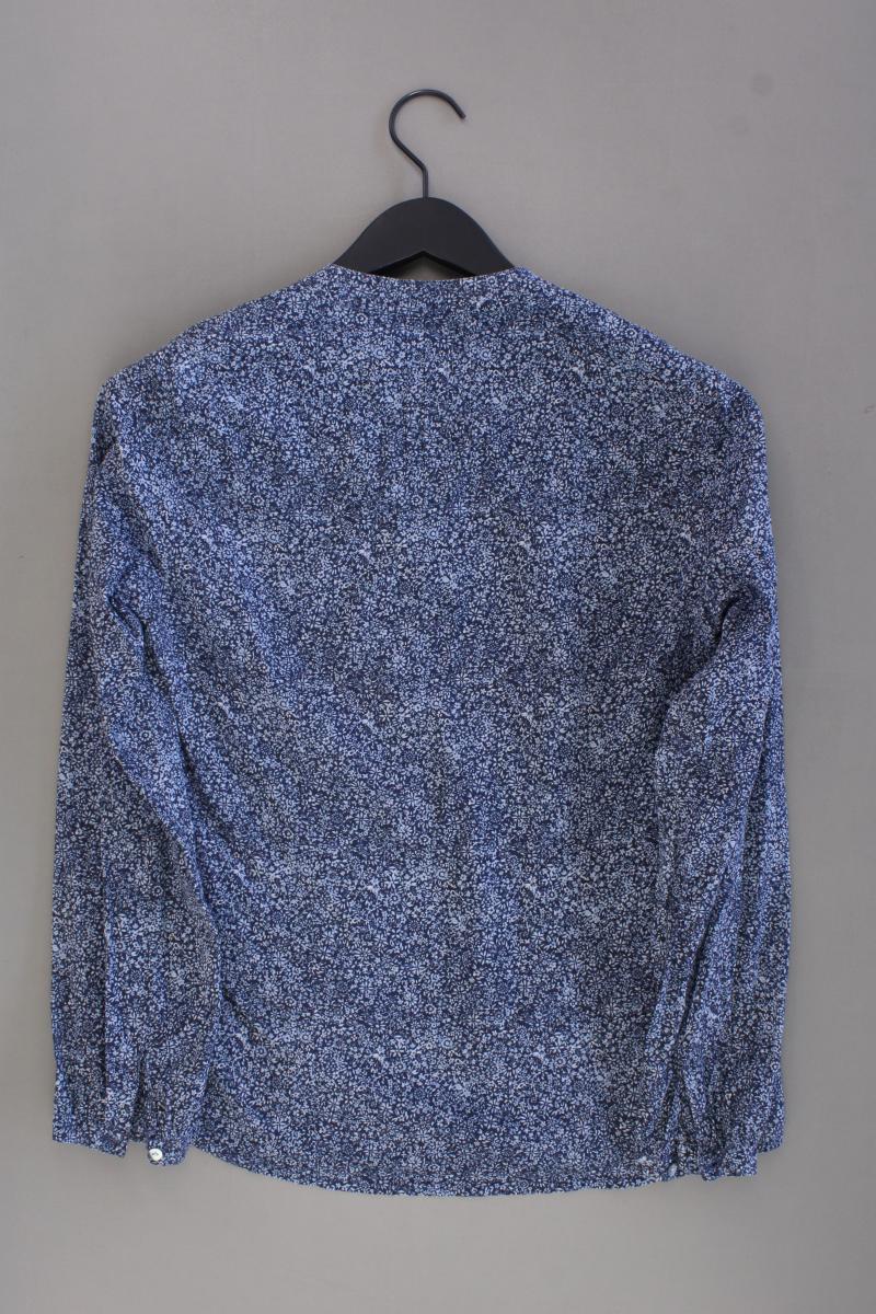Gina Benotti Bluse Gr. 38 mit Blumenmuster Langarm blau aus Baumwolle