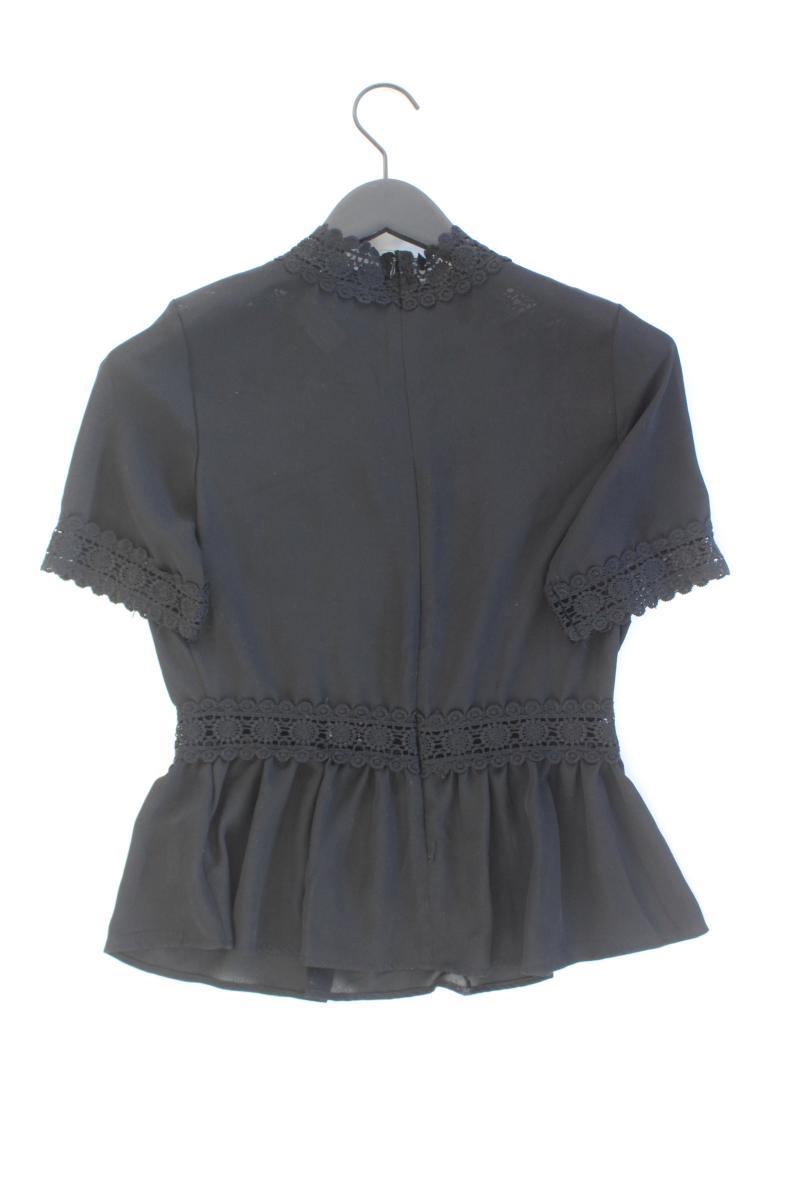 New Look Spitzenbluse Gr. 38 Kurzarm schwarz