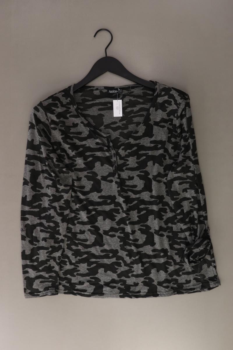 Janina Langarmshirt Gr. 46 camouflage 3/4 Ärmel grau aus Baumwolle