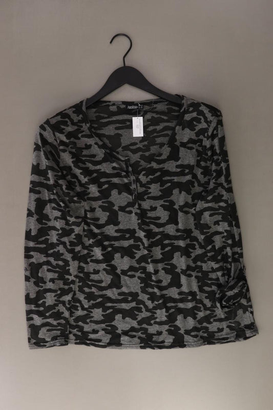Janina Langarmshirt Gr. 46 camouflage 3/4 Ärmel grau aus Baumwolle