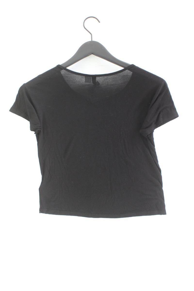 H&M Cropped Shirt Gr. XS Kurzarm schwarz aus Viskose