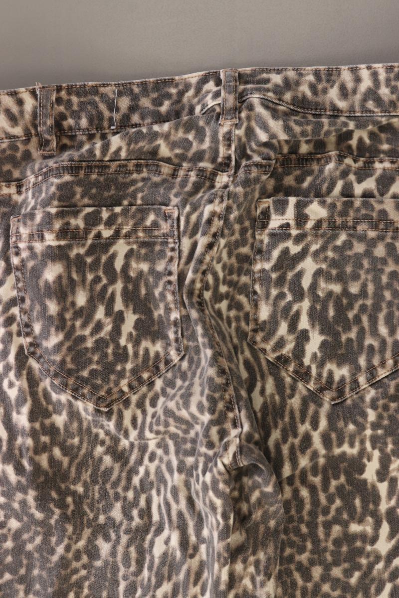 Taifun Five-Pocket-Hose Gr. 34 mit Tierdruck neuwertig braun aus Baumwolle