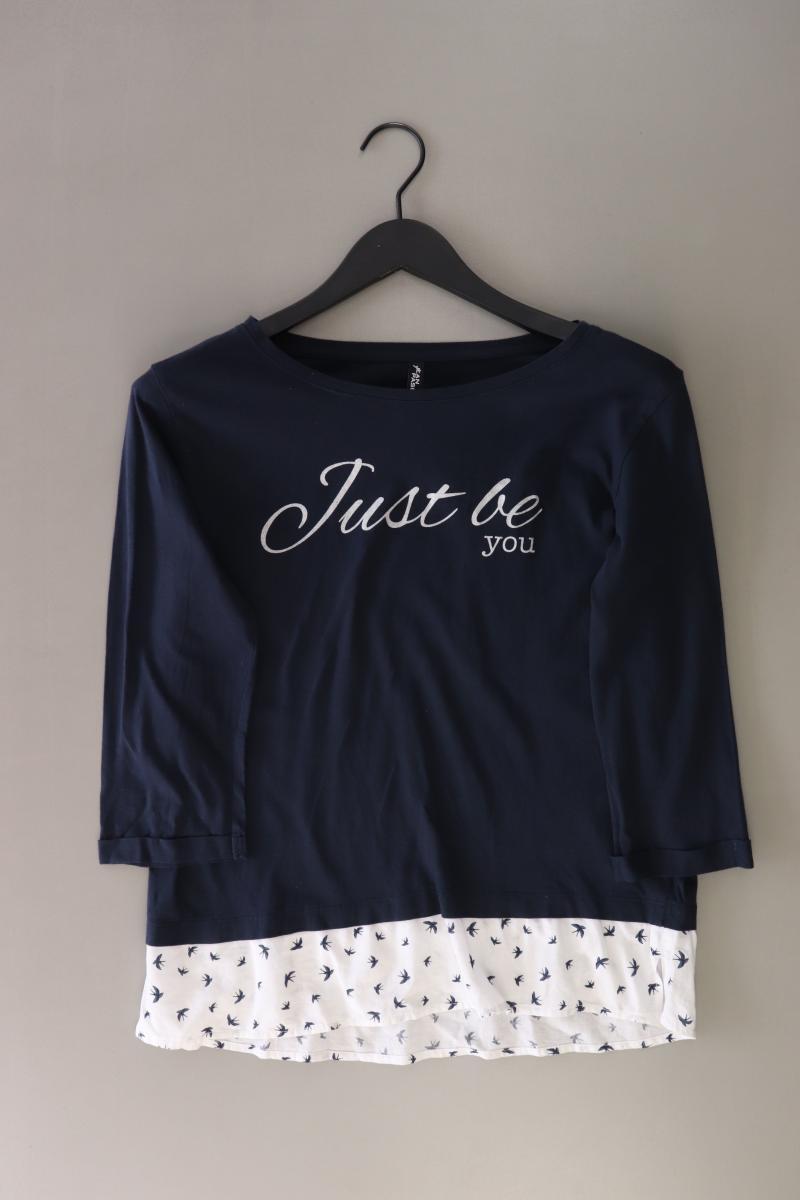 Jean Pascale Shirt Gr. S 3/4 Ärmel blau aus Baumwolle