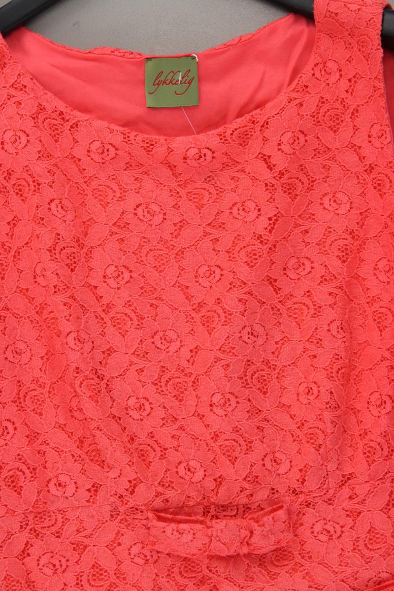 Lykkelig Spitzenkleid Korallrot Gr. 34 Ärmellos pink aus Baumwolle