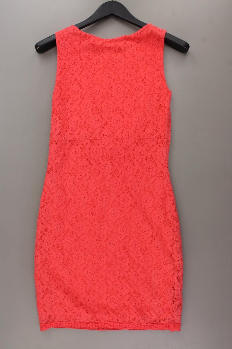 Lykkelig Spitzenkleid Korallrot Gr. 34 Ärmellos pink aus Baumwolle