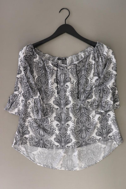Atmosphere Bluse Gr. 36 mit Paisleymuster 3/4 Ärmel grau aus Viskose