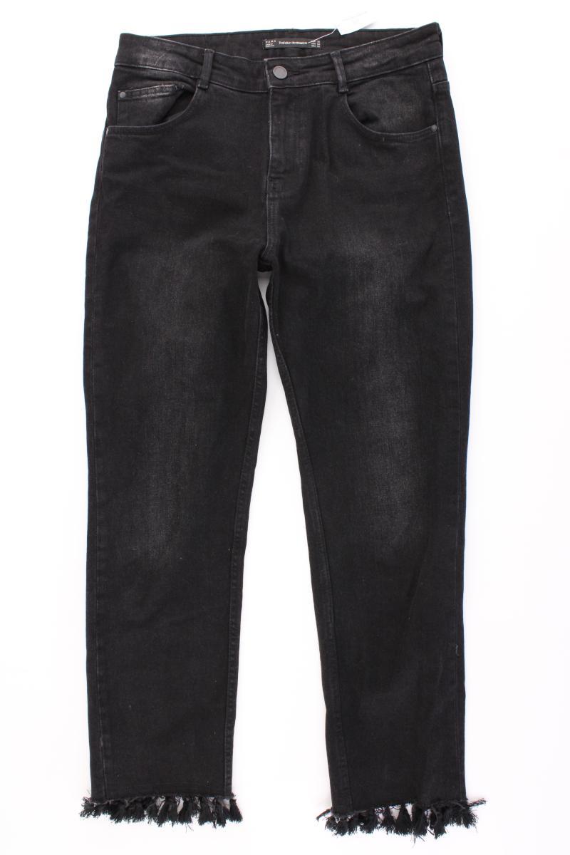Zara Straight Jeans Gr. 36 schwarz aus Baumwolle