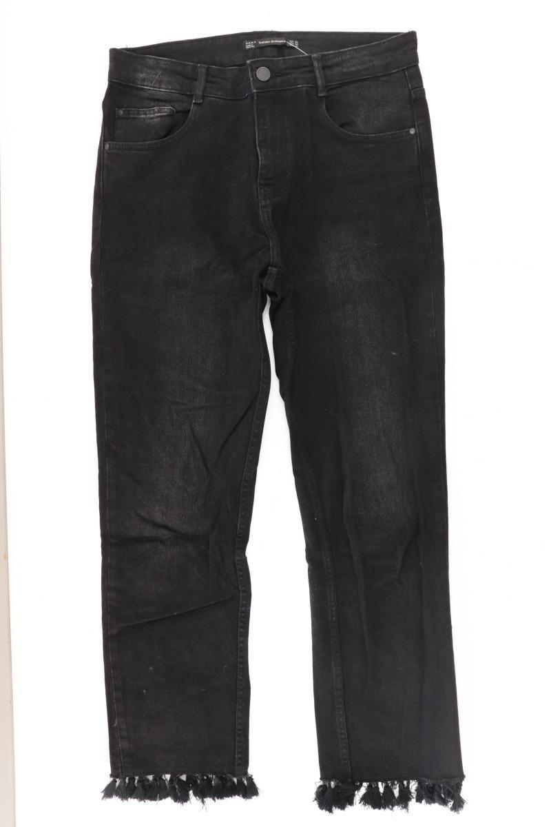 Zara Straight Jeans Gr. 36 schwarz aus Baumwolle