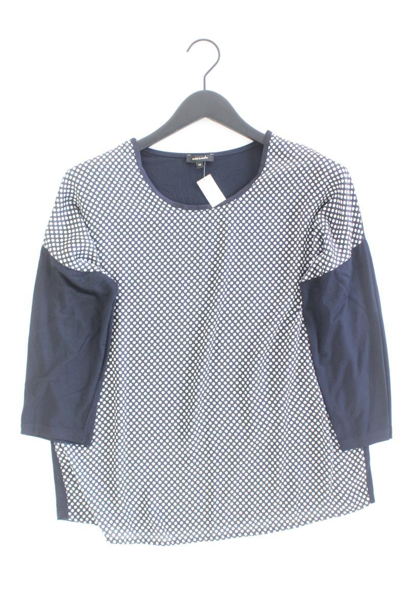 More&More Oversize-Shirt Gr. 40 gepunktet 3/4 Ärmel blau aus Viskose