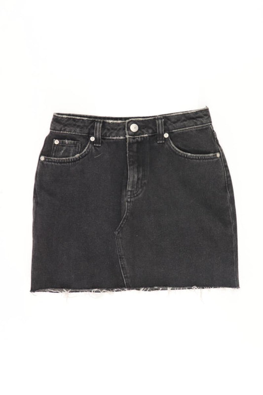 H&M Jeansrock Gr. 34 grau aus Baumwolle