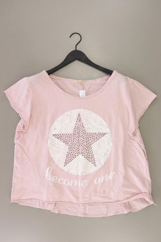 New Collection Printshirt Gr. 48 Kurzarm rosa aus Baumwolle
