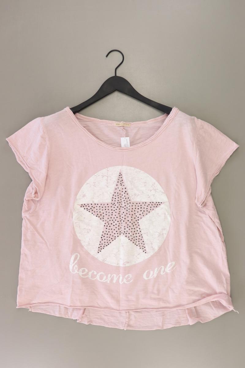 New Collection Printshirt Gr. 48 Kurzarm rosa aus Baumwolle