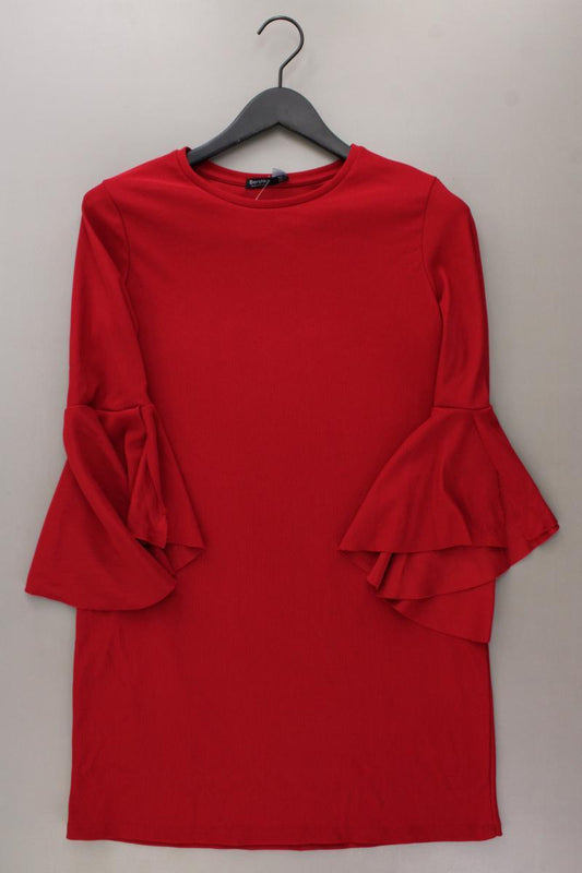 Bershka Midikleid Gr. M Weite Ärmel rot aus Polyester