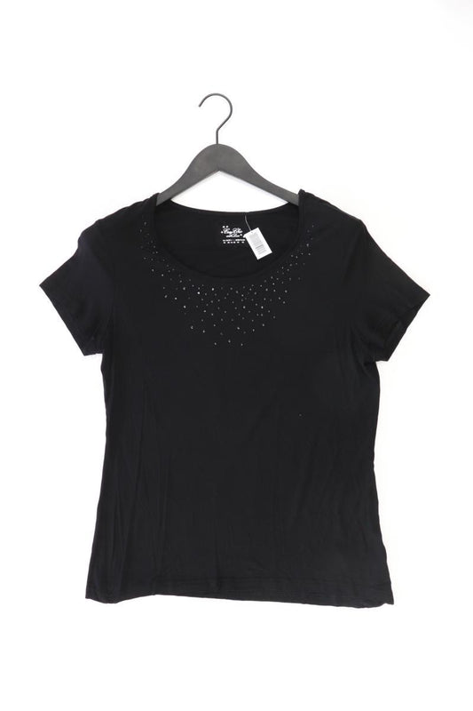 T-Shirt Gr. 42 Kurzarm schwarz aus Viskose