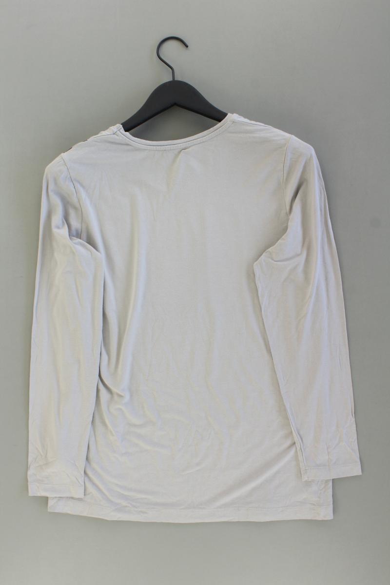 Gina Laura Longsleeve-Shirt Gr. M mit Blumenmuster Langarm grau aus Viskose