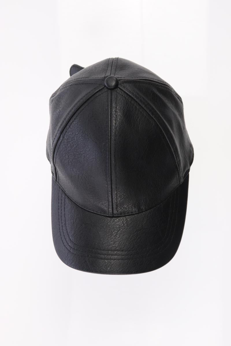 H&M Cap schwarz aus Polyurethan