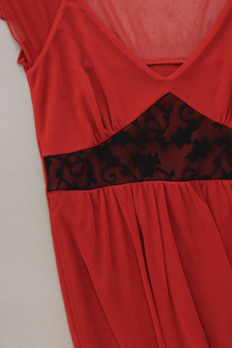 Bodyflirt Kleid Gr. 32/34 Kurzarm rot aus Polyester