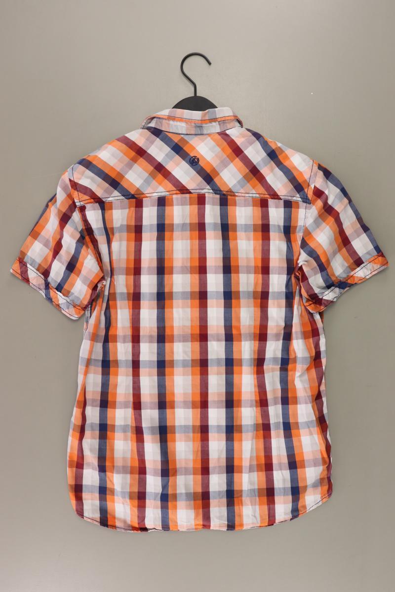 s.Oliver Karohemd für Herren Gr. M kariert Kurzarm orange aus Baumwolle