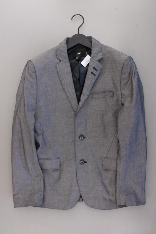 H&M Sakko für Herren Gr. 48 grau aus Baumwolle
