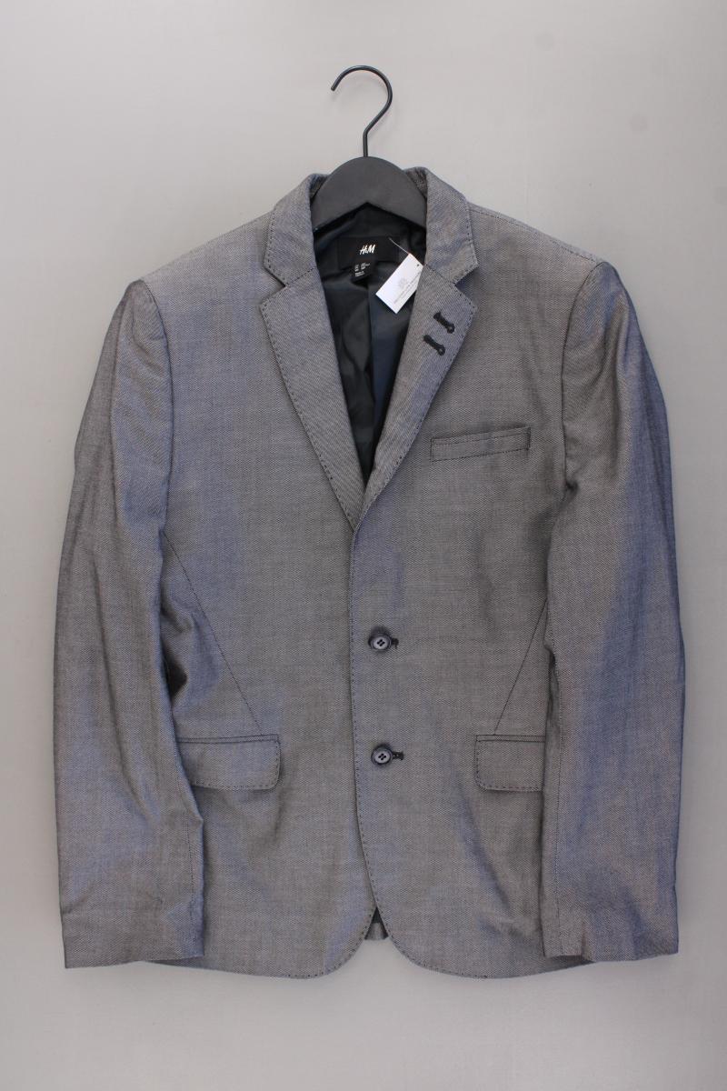 H&M Sakko für Herren Gr. 48 grau aus Baumwolle