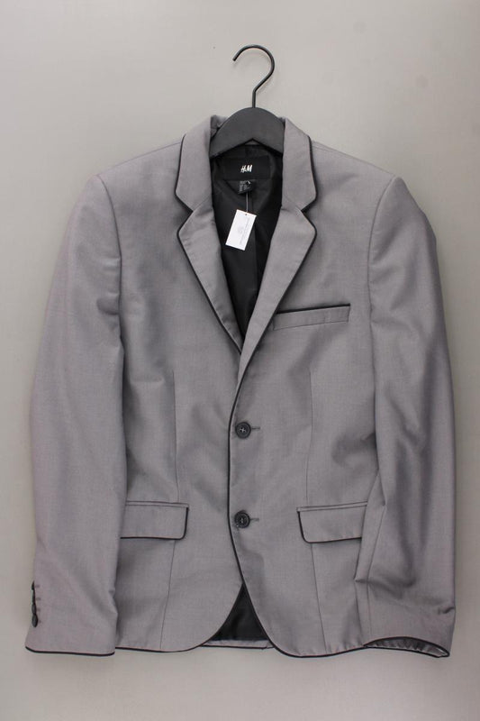 H&M Sakko für Herren Gr. 46 grau aus Polyester