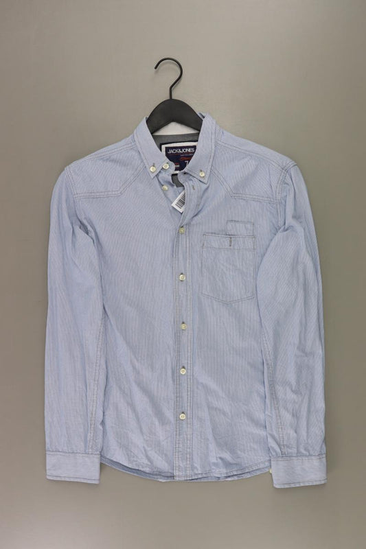 Jack & Jones Langarmhemd für Herren Gr. M gestreift blau aus Baumwolle