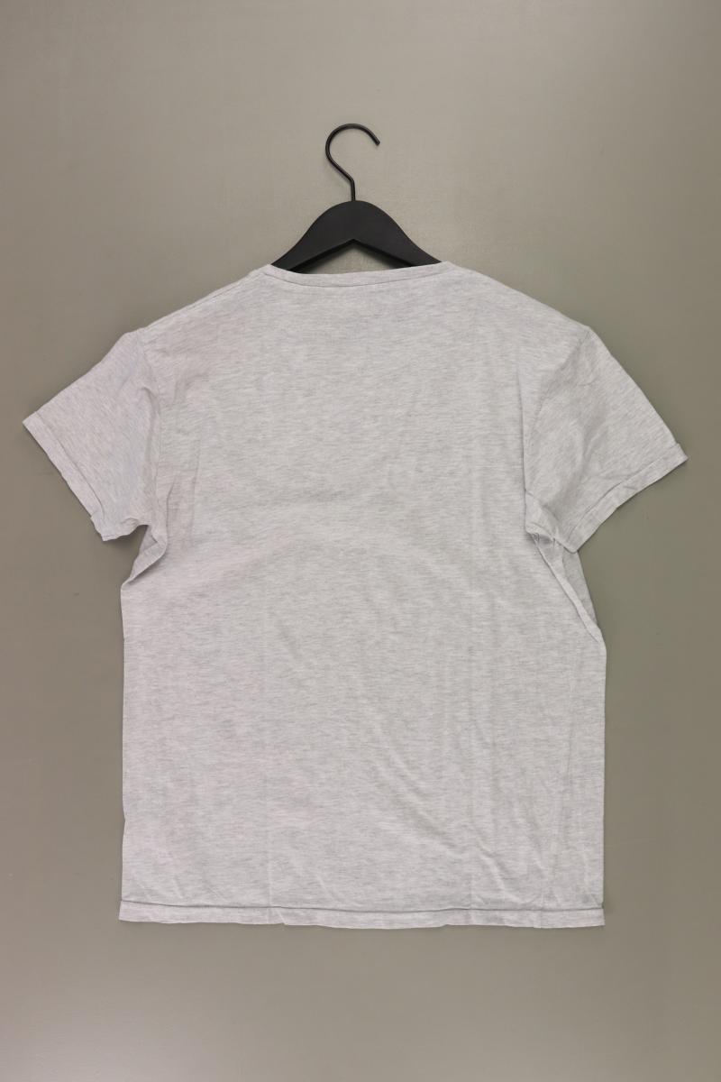 Jack & Jones Printshirt für Herren Gr. M Kurzarm grau aus Baumwolle